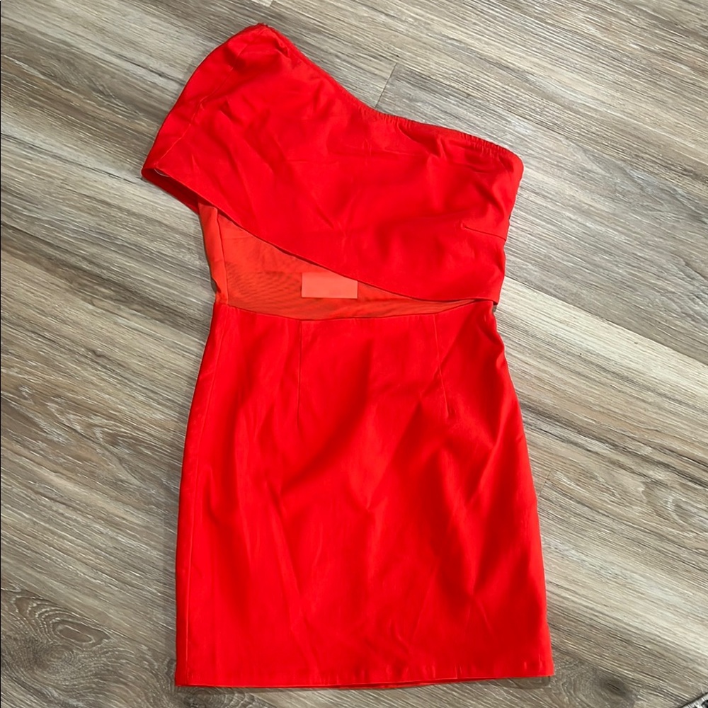 Superdown Red Asymmetrical One-Shoulder Bodycon Dress NEVER WORN